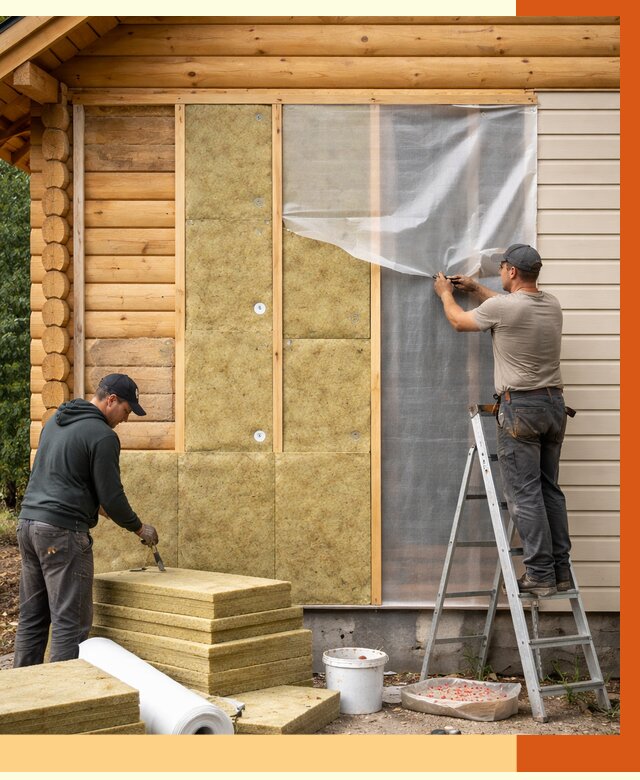 Утепление дома из бруса в Кандалакше от 3789 руб./м2 — работы под ключ | ТепломастерКнд