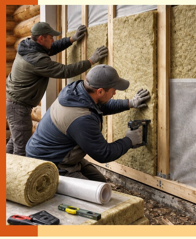 Утепление бревенчатого дома под ключ в Кандалакше