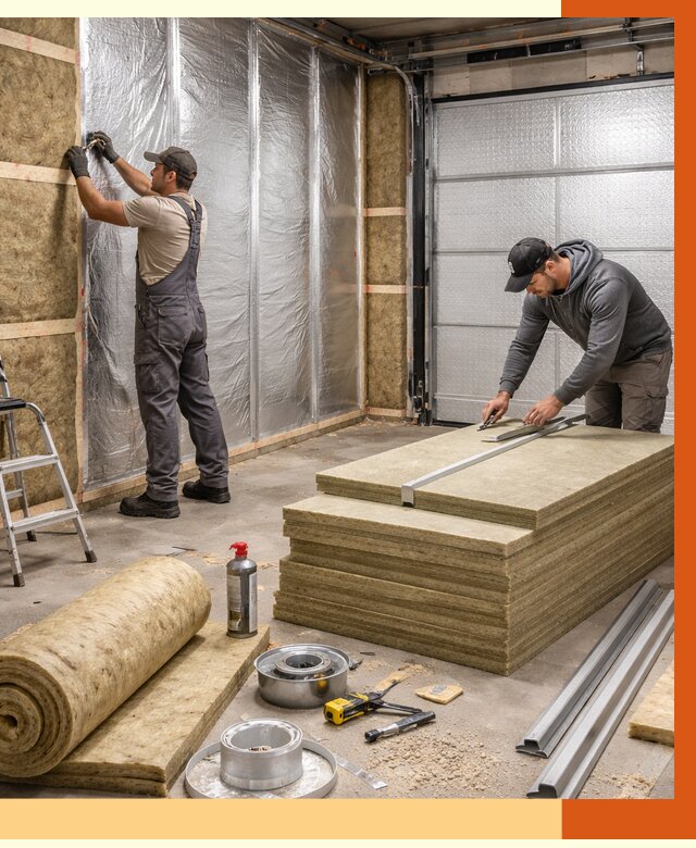 Утепление гаража в Кандалакше от 4546 руб/м2 — комплексное утепление ворот и стен | ТепломастерКнд