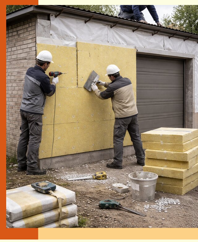 Утепление гаража снаружи в Кандалакше качественно и надёжно