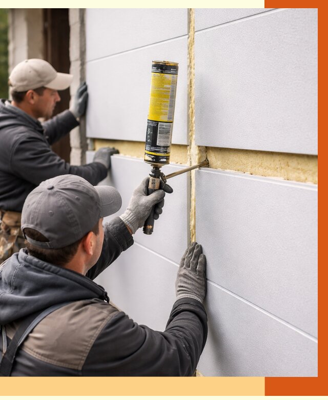 Утепление сэндвич панелей ППУ в Кандалакше от 4243 руб. за м2 | ТепломастерКнд