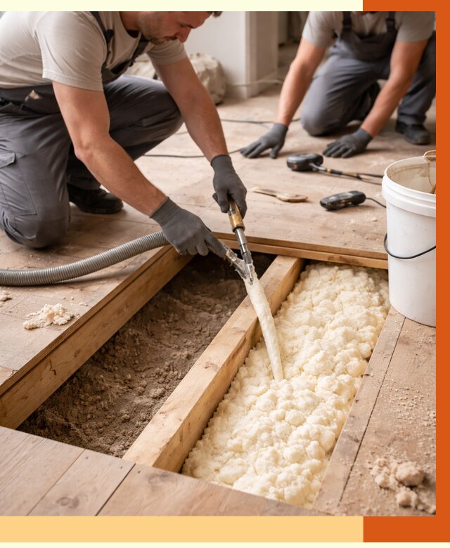 Заполнение пустот пола в Кандалакше от 2728 руб. — утепление пустот пола под ключ | ТепломастерКнд