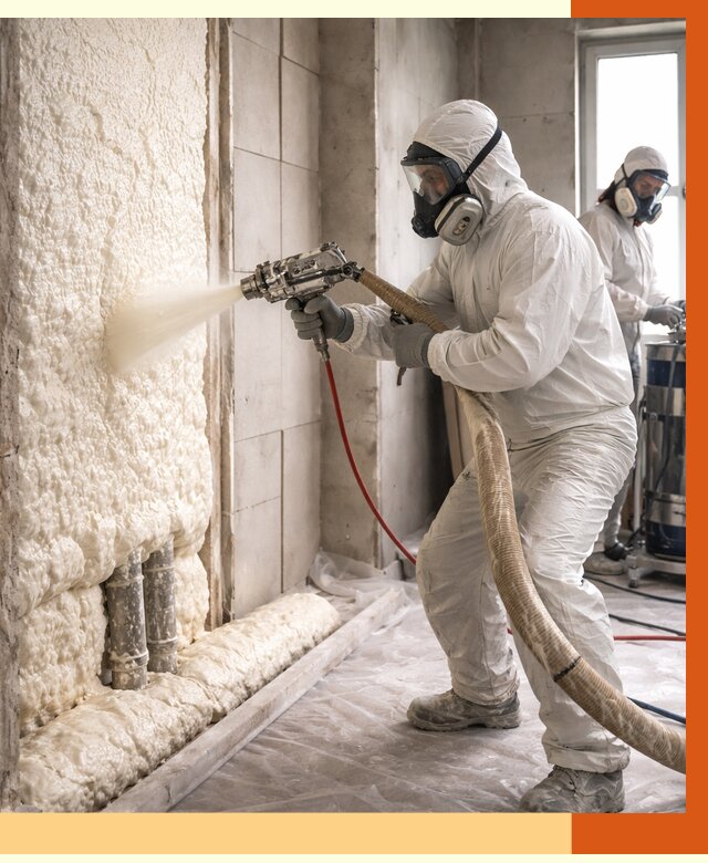 Напыление пенополиуретана в Кандалакше от 7577 руб./м2 — услуги и монтаж ППУ | ТепломастерКнд