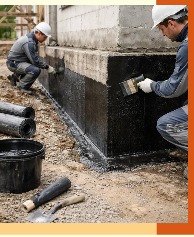 Гидроизоляция фундамента в Кандалакше от 1263 руб. — профессионально, под ключ | ТепломастерКнд