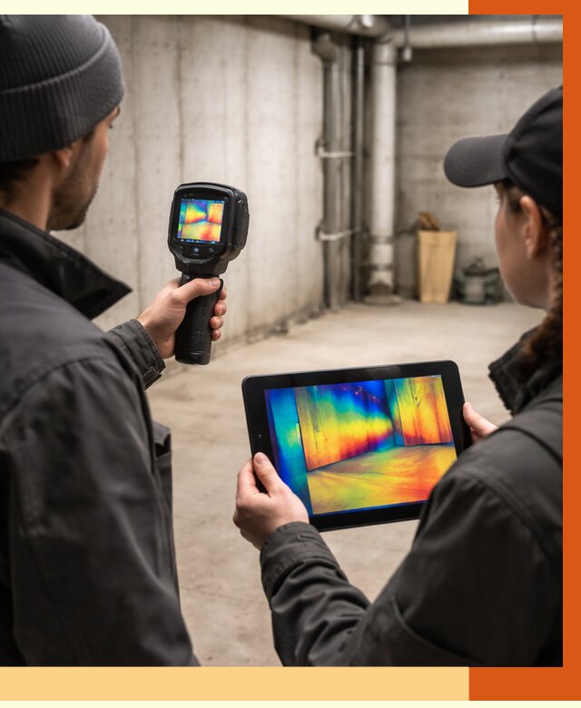 Тепловизионное обследование подвала в Кандалакше от 4546 руб. — проверка гидроизоляции | ТепломастерКнд